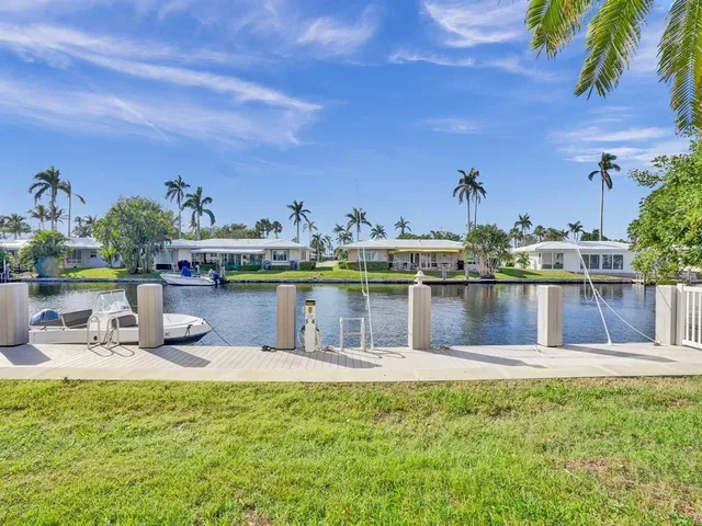 a view of a lake from a yard