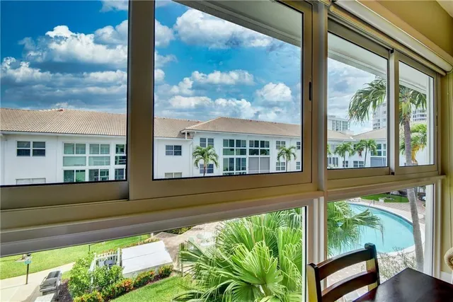 a view of a window and a yard