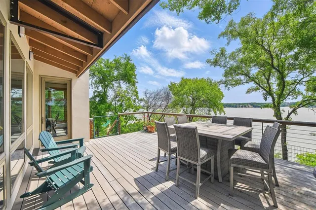 a view of a balcony with staircase