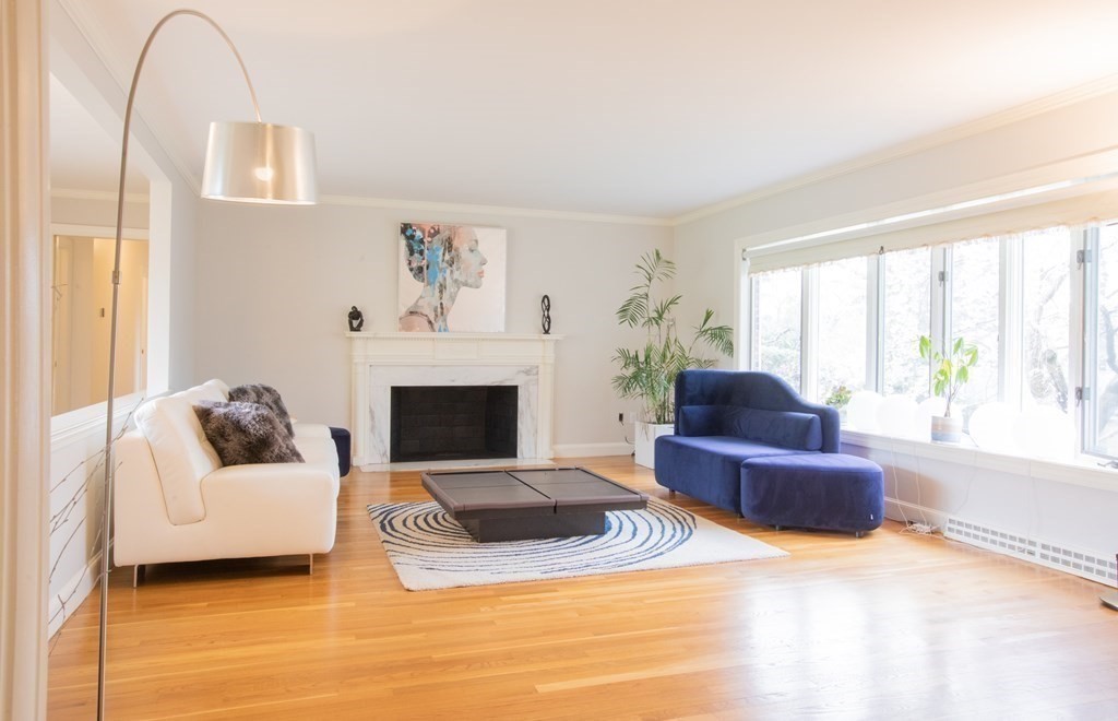 48 Amherst Road Belmont, MA 02478 - Photo 4 of 26 a living room with furniture and a fireplace