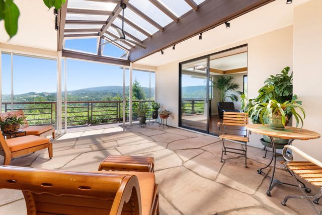 a backyard of a house with lots of green space