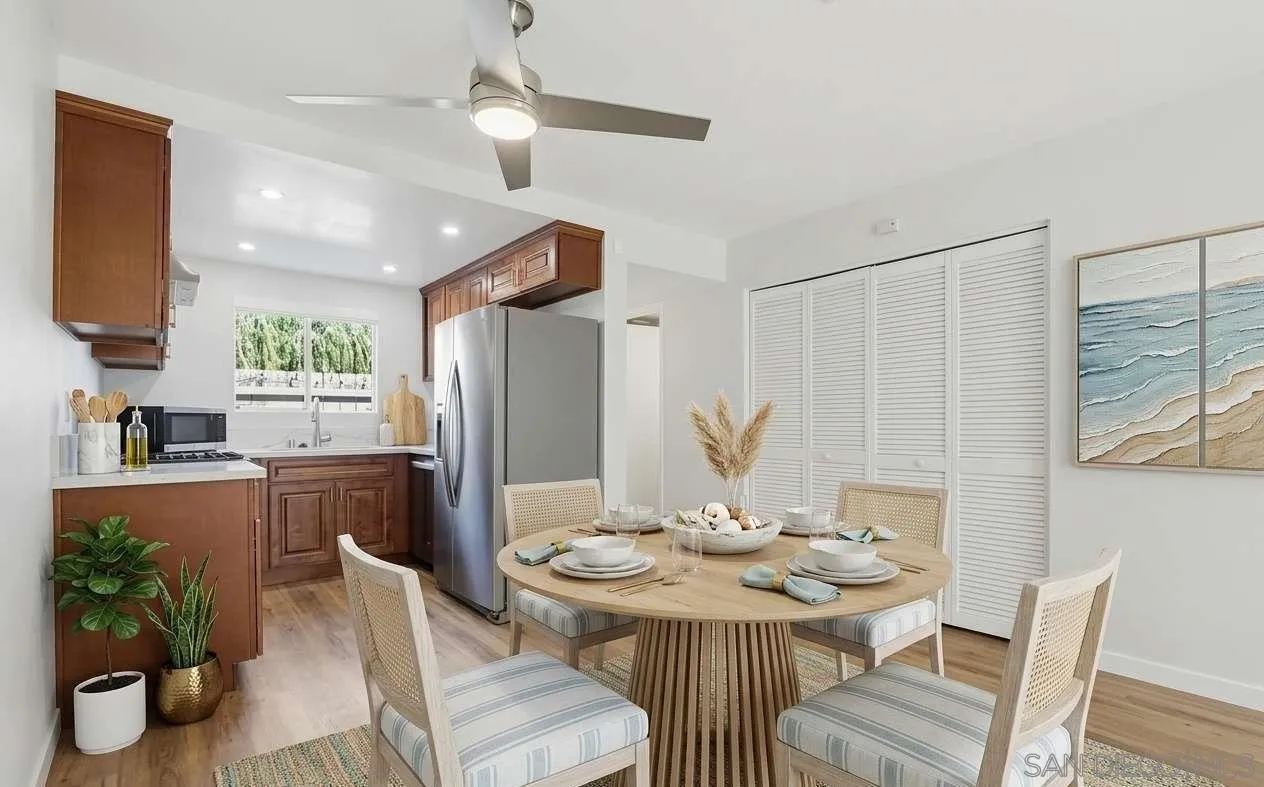 5130 North River Road, Unit B Oceanside, CA 92057 - Photo 4 of 51 a kitchen with a table and chairs in it