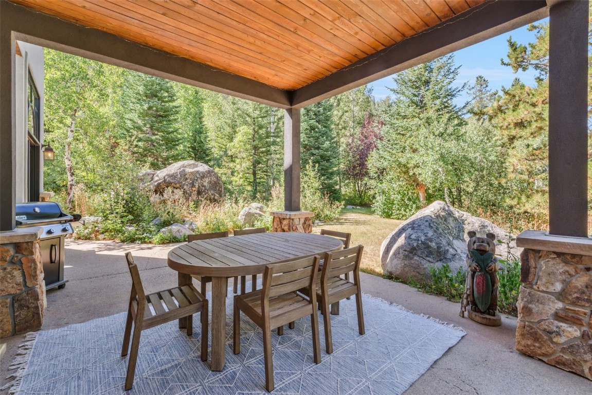 2911 Inverness Way Steamboat Springs, CO 80487 - Photo 7 of 43 a view of a patio with a table chairs and a backyard