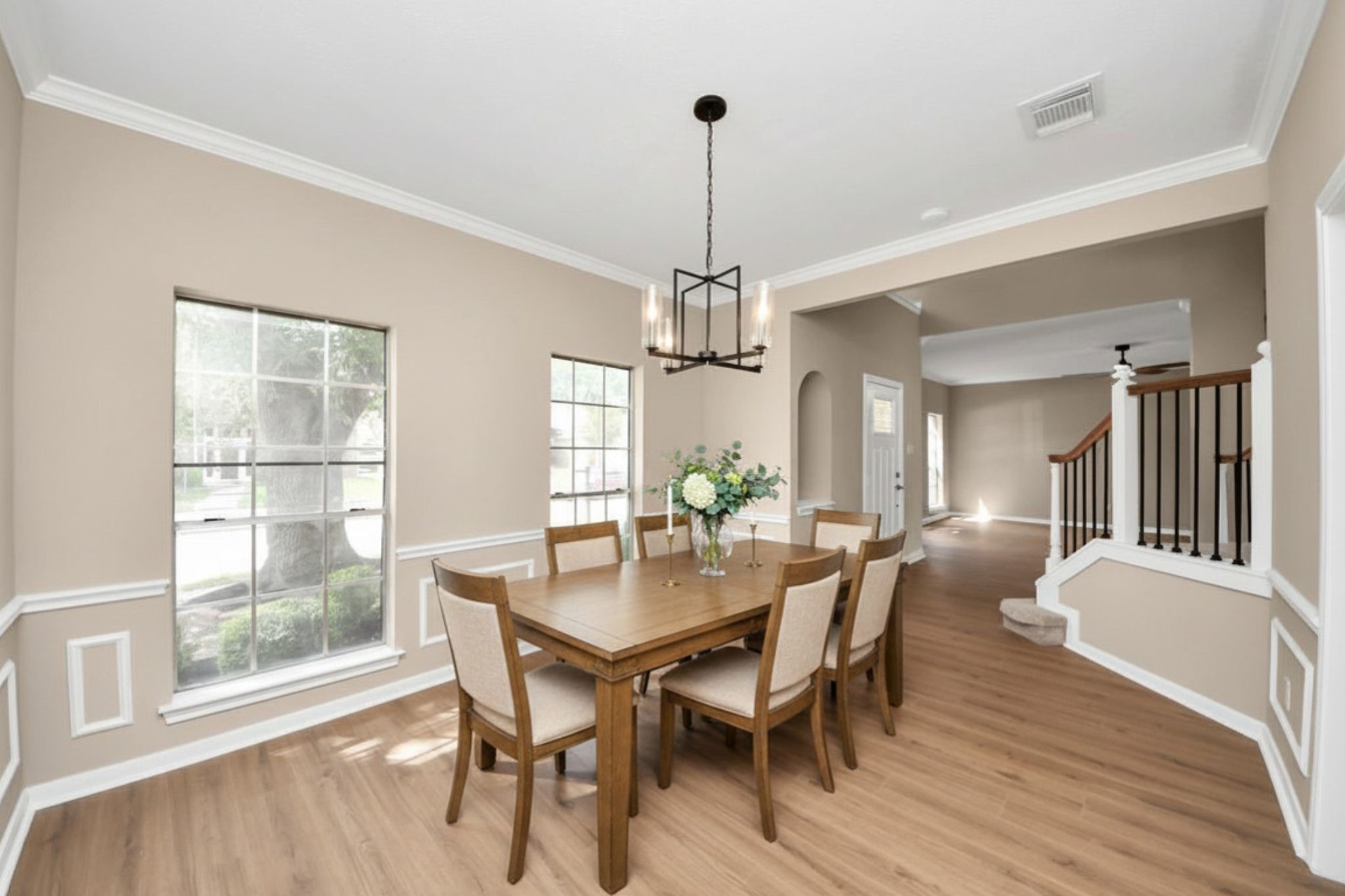 19030 Keyturn Lane Humble, TX 77346 - Photo 7 of 50 a view of a dining room with furniture window and wooden floor