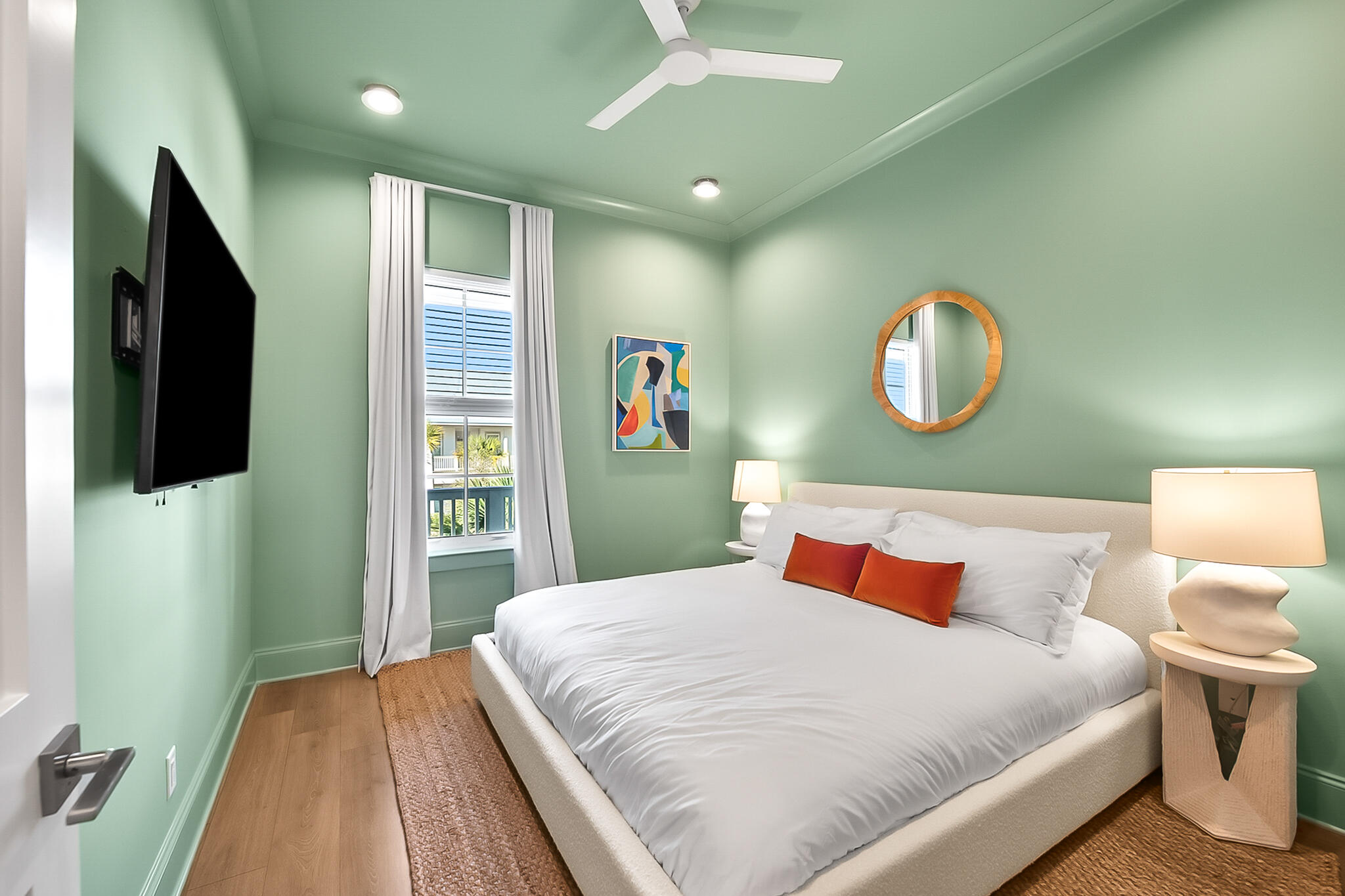 70 Marthas Lane, Unit 2204 Santa Rosa Beach, FL 32459 - Photo 17 of 29 a bedroom with a large bed and a flat screen tv