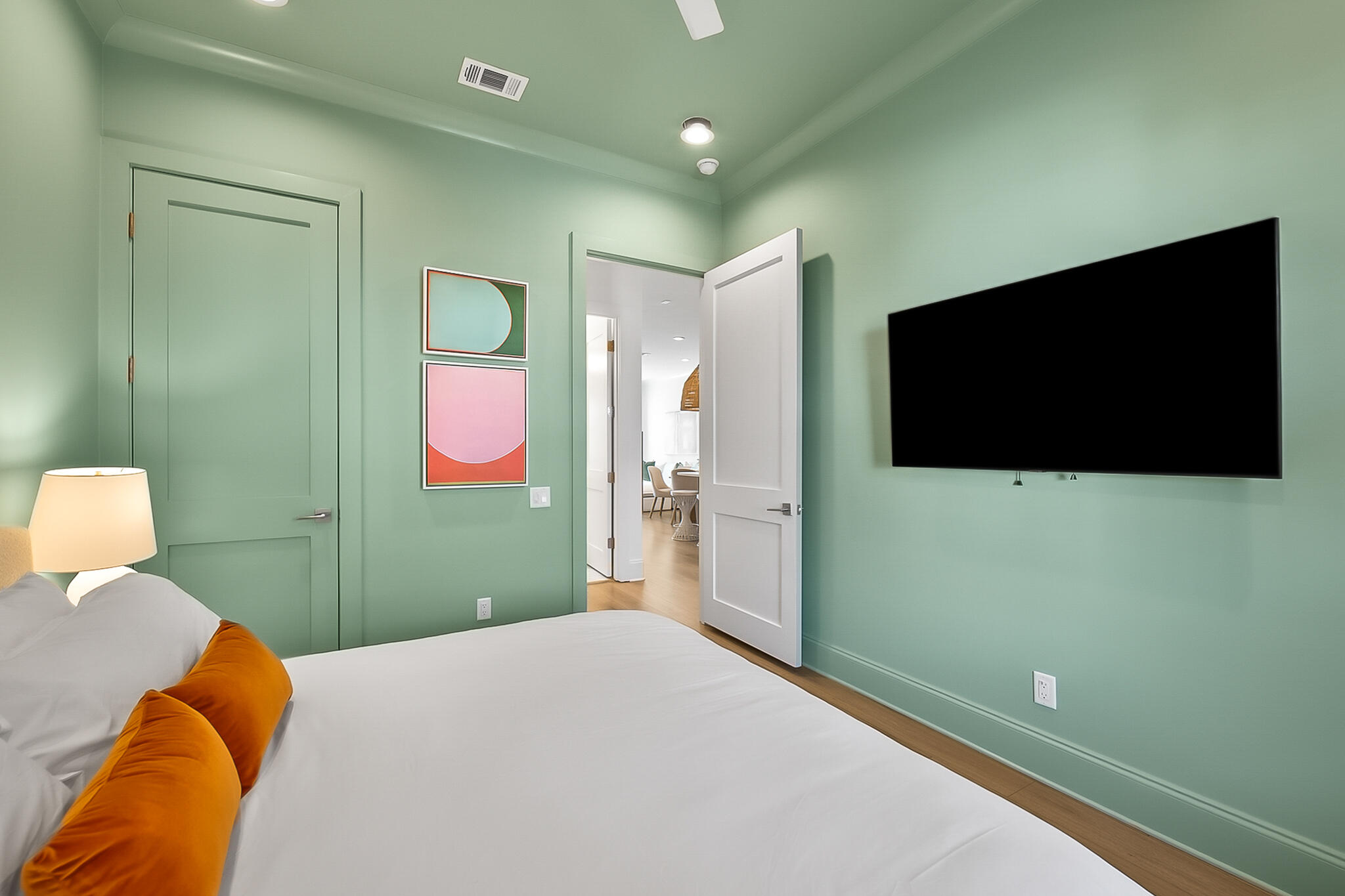 70 Marthas Lane, Unit 2204 Santa Rosa Beach, FL 32459 - Photo 18 of 29 a bedroom with a bed and a flat screen tv