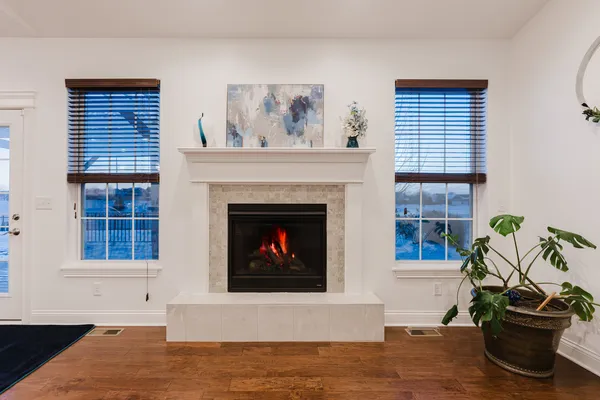 a living room with furniture