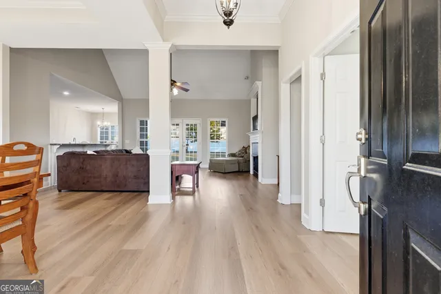 a living room with furniture
