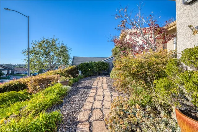 a view of a pathway both side of building