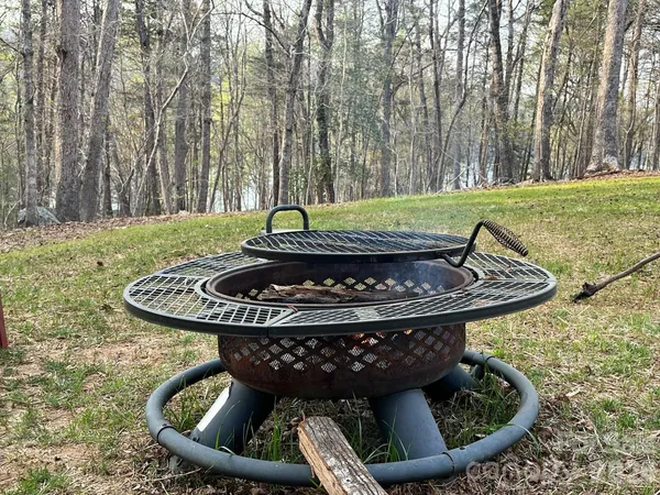 a view of a swimming pool with a back yard