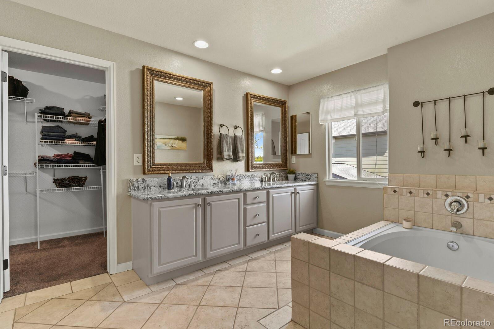 21018 Saddleback Circle Parker, CO 80138 - Photo 26 of 50 a spacious bathroom with a tub sink and mirror
