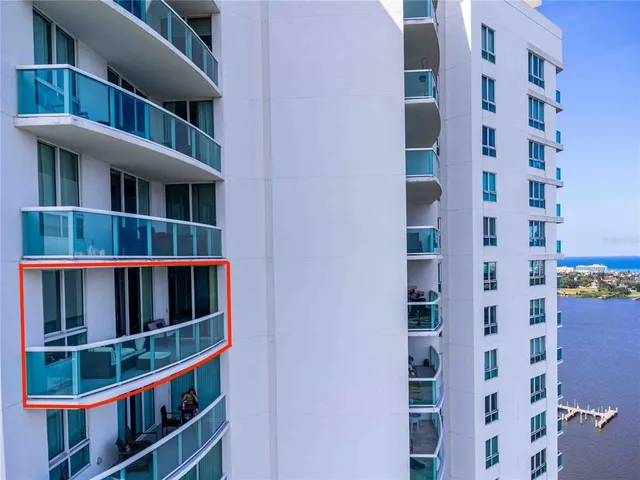 a view of a city with tall buildings