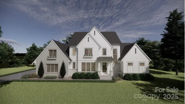 a view of house with yard and green space