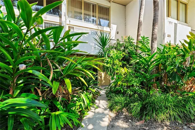 a view of a house with a big yard and large trees