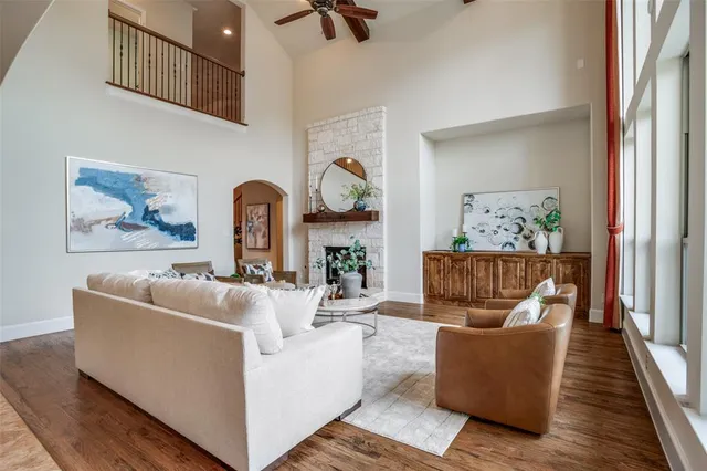 a living room with furniture