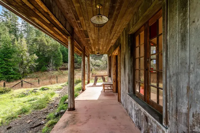 a view of a room that has a window