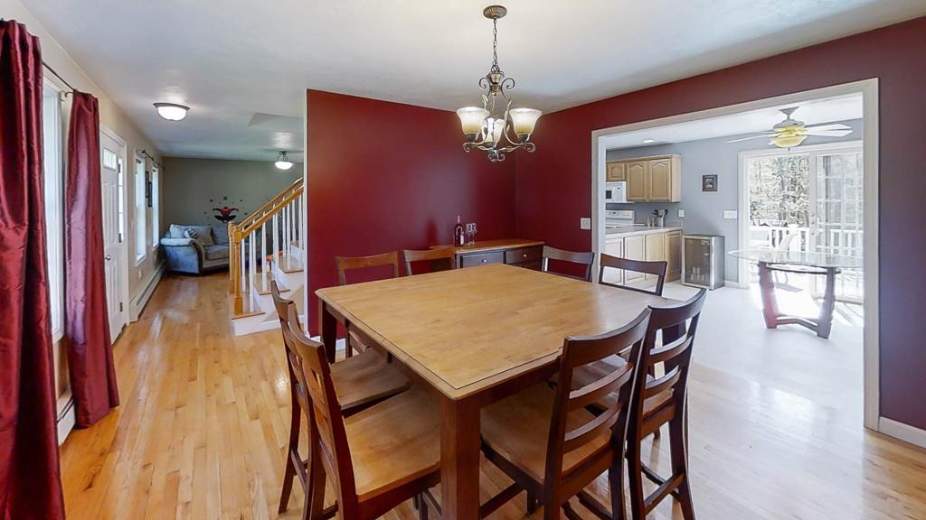 1079 North Brookfield Road Oakham, MA 01068 - Photo 20 of 40 a view of a dining room with furniture and wooden floor