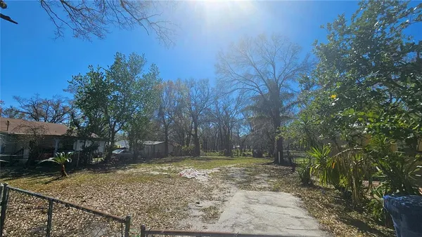 a view of backyard with green space