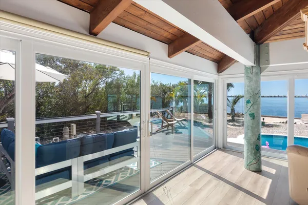 a view of a lake with outdoor space