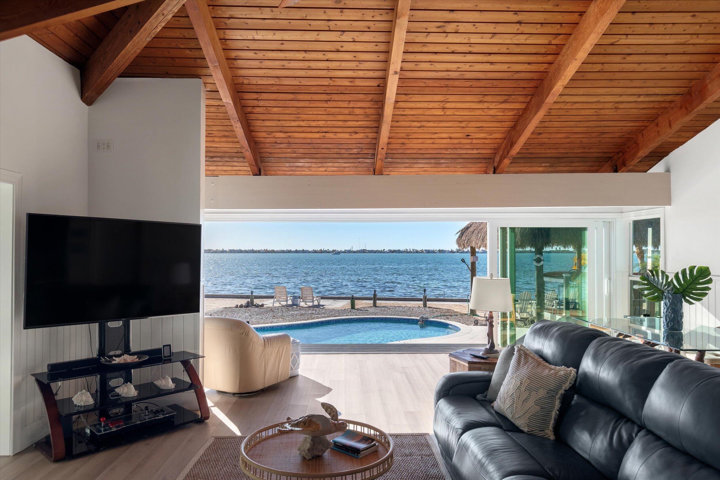 29581 Richard Road Big Pine Key, FL 33043 - Photo 49 of 78 Living Room w/sliders open