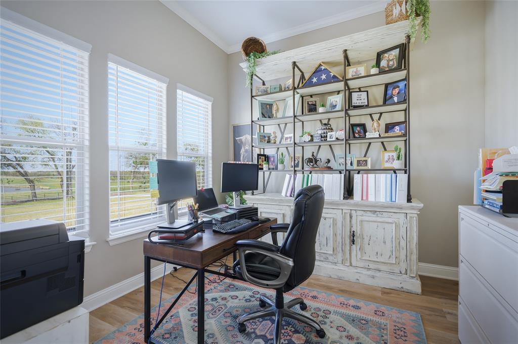 1065 Old Highway Howe, TX 75459 - Photo 10 of 39 Office featuring light wood-style flooring and ornamental molding