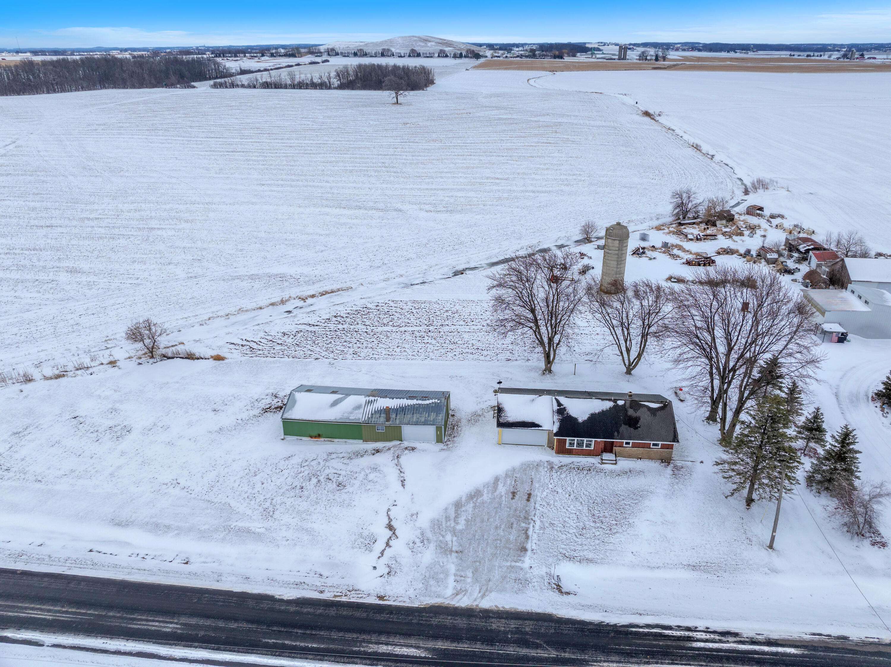 W3121 Faro Springs Road Hilbert, WI 54129 - Photo 2 of 34 Front Aerial 1-1