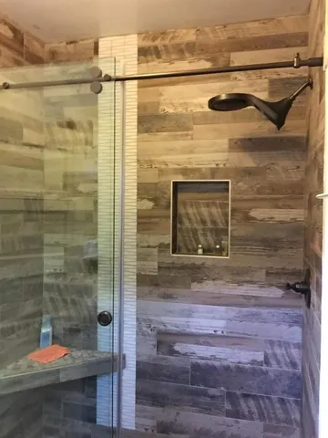 a bathroom with a shower