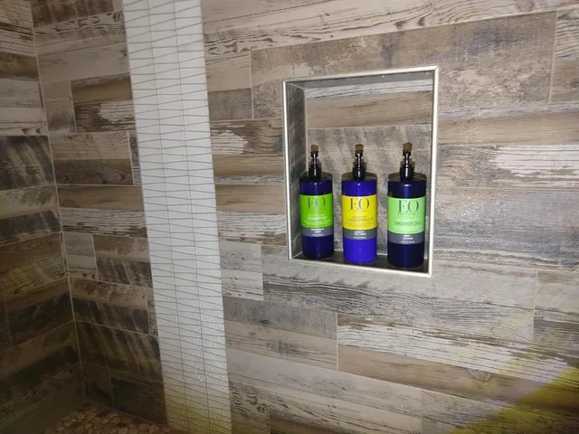 a bathroom with a shower