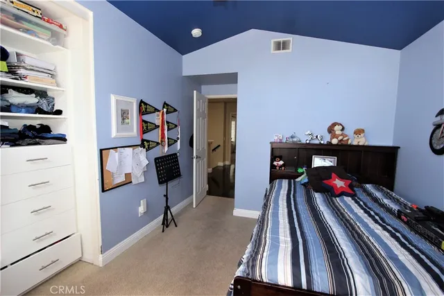 a bedroom with bunk bed