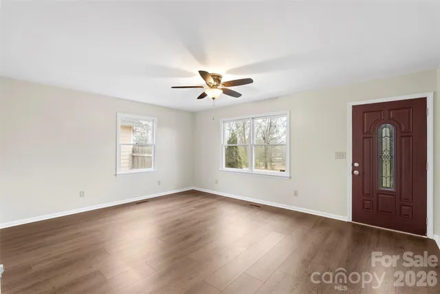 an empty room with a window