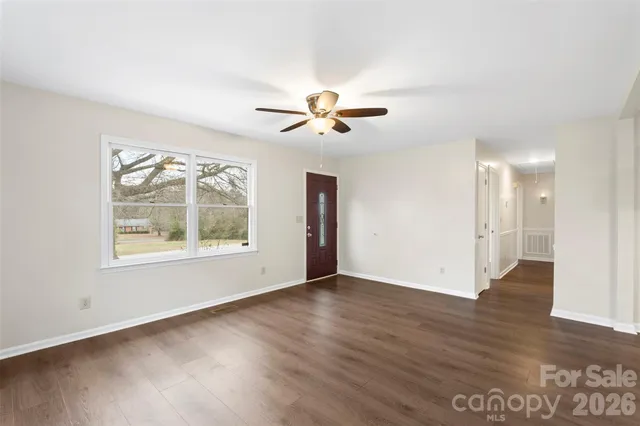 a view of livingroom with hardwood floor and window