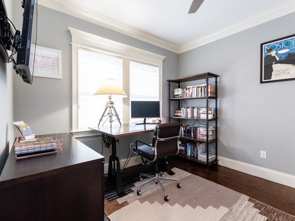 1708 Great Plain Avenue Needham, MA 02492 - Photo 11 of 34 a view of a workspace with a window and shelf