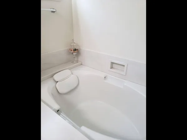 a bathroom with a tub