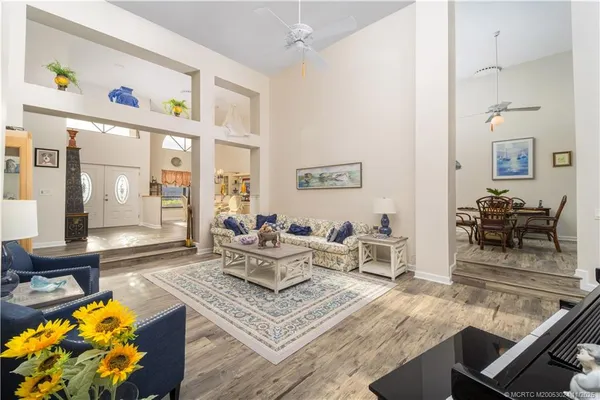 a living room with furniture