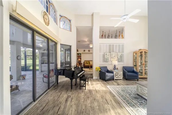 a living room with furniture