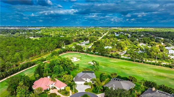 a view of a green yard