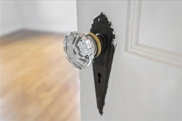 a close view of door lock