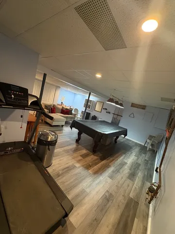 a room with gym equipment