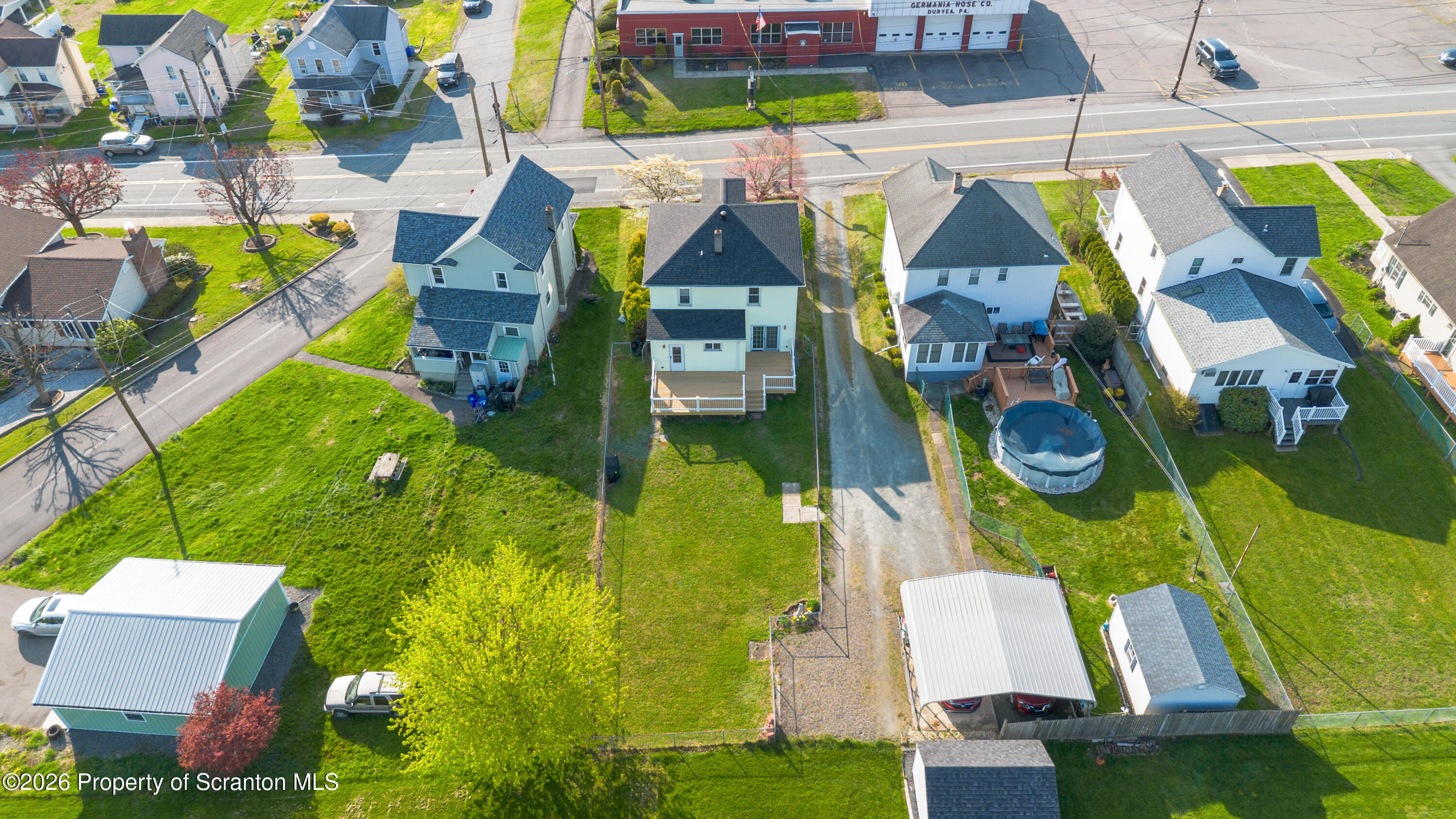 435 Foote Avenue Duryea, PA 18642 - Photo 42 of 51 an aerial view of residential house with swimming pool