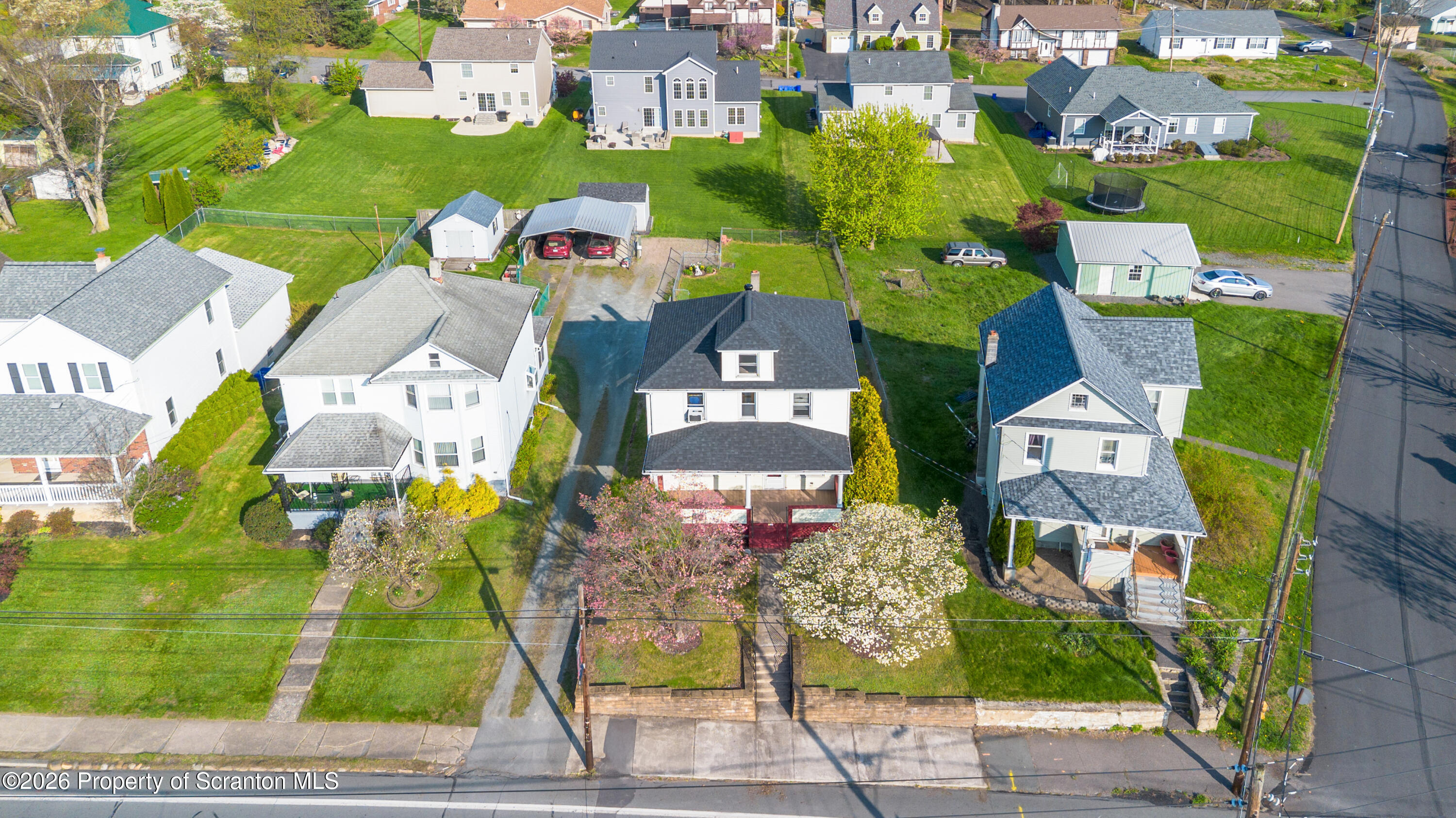 435 Foote Avenue Duryea, PA 18642 - Photo 46 of 51 an aerial view of residential houses with outdoor space and parking