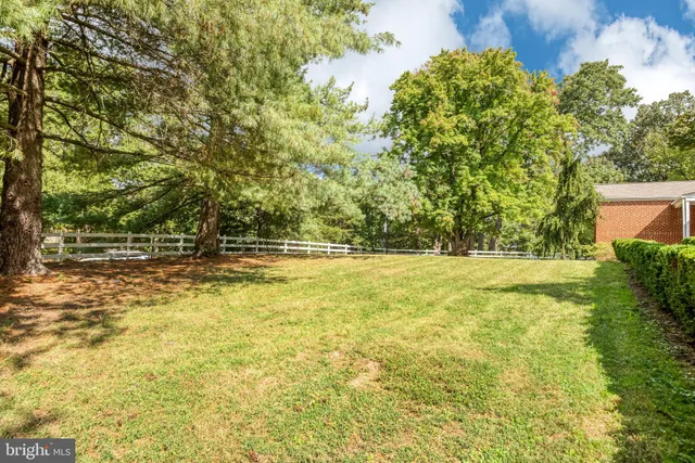 a view of backyard with green space