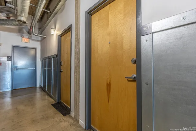 a view of elevator with hallway