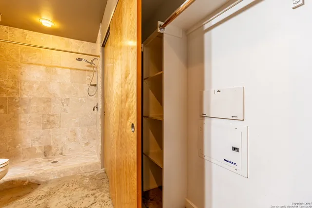 a bathroom with a shower