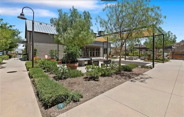 a row of palm trees in front of house