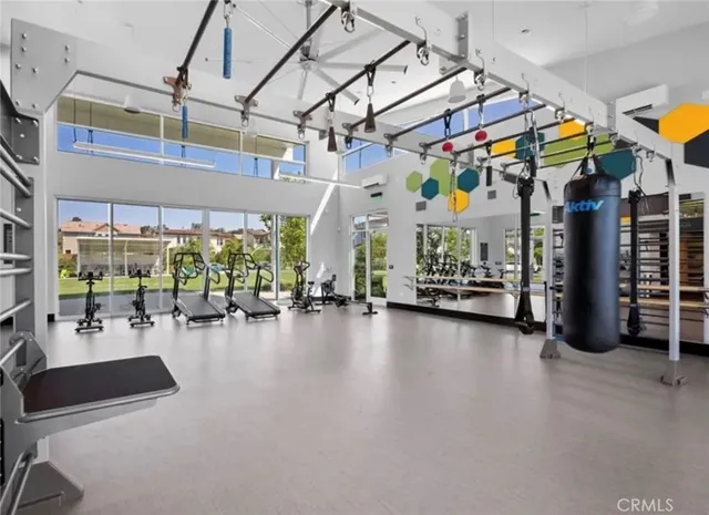 a view of a garage with furniture