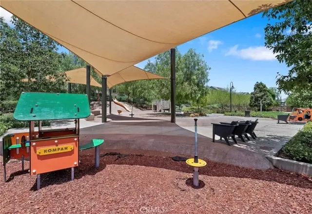 a bench is sitting in middle of a park