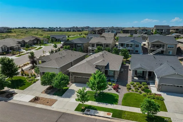 an aerial view of multiple house