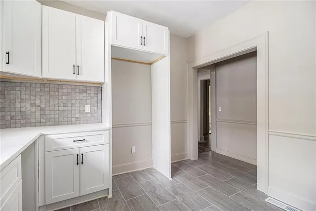 a view of white cabinets