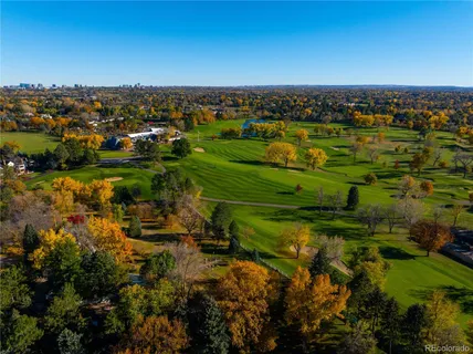 a view of a lake with a city