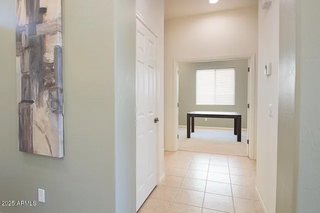 a view of a hallway with entryway